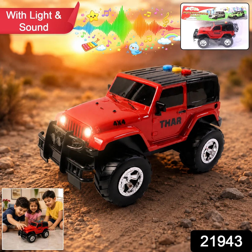 Kids Dinosaur Hunter Off-road Friction Powered Toy Jeep Car (1 Pc)