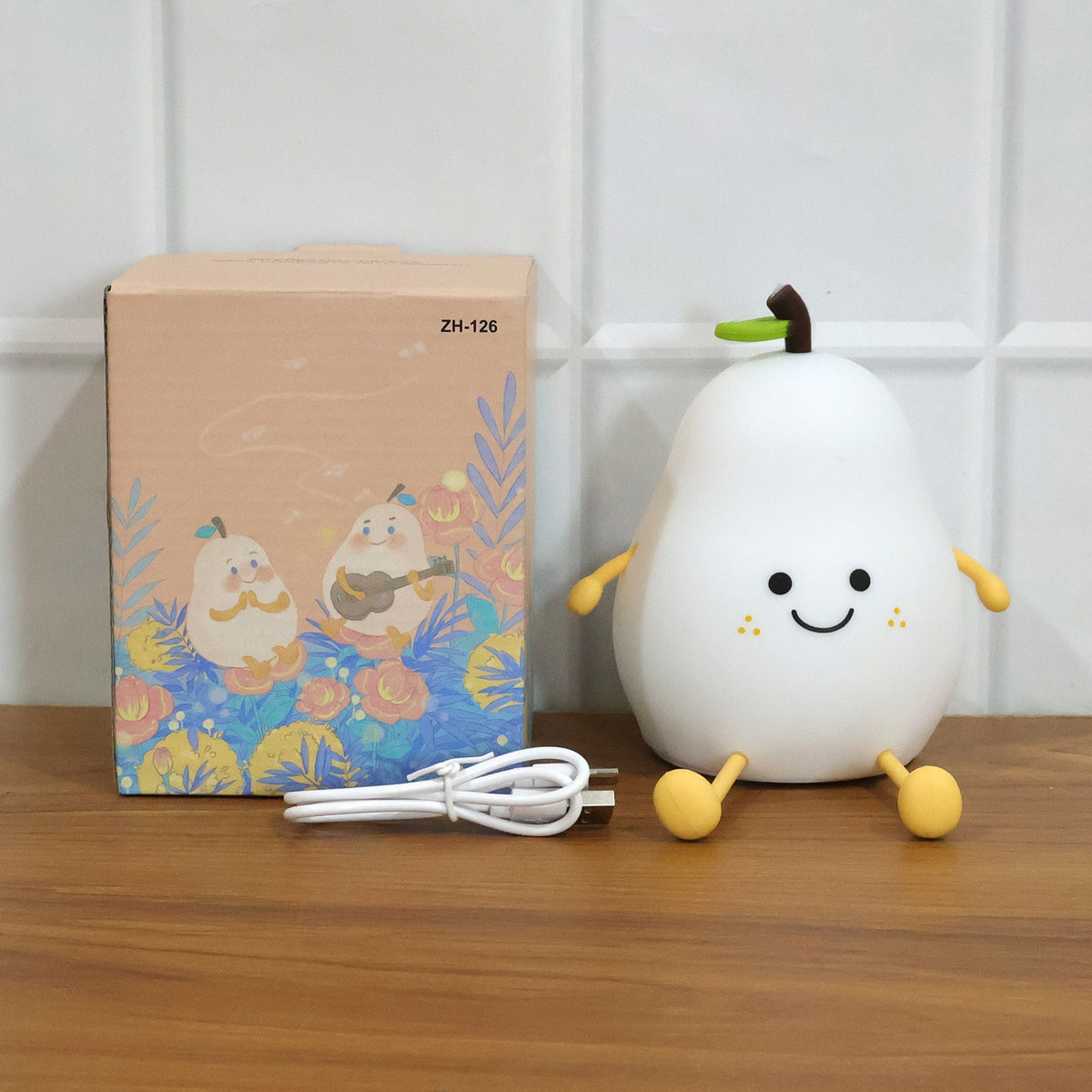 Cute Pear Shape Silicone Night Lamp With Multi Color Changing Mode (1 Pc)