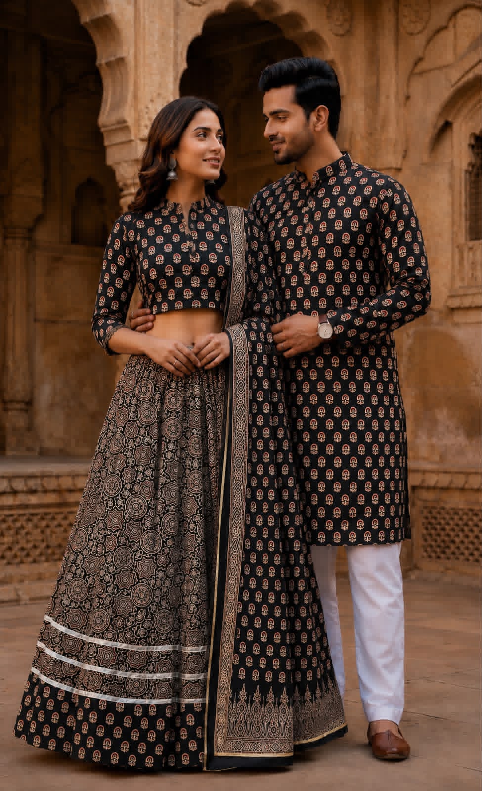 01 Handcrafted Bagru Cotton Couple Set | Navratri & Diwali Festive Collection