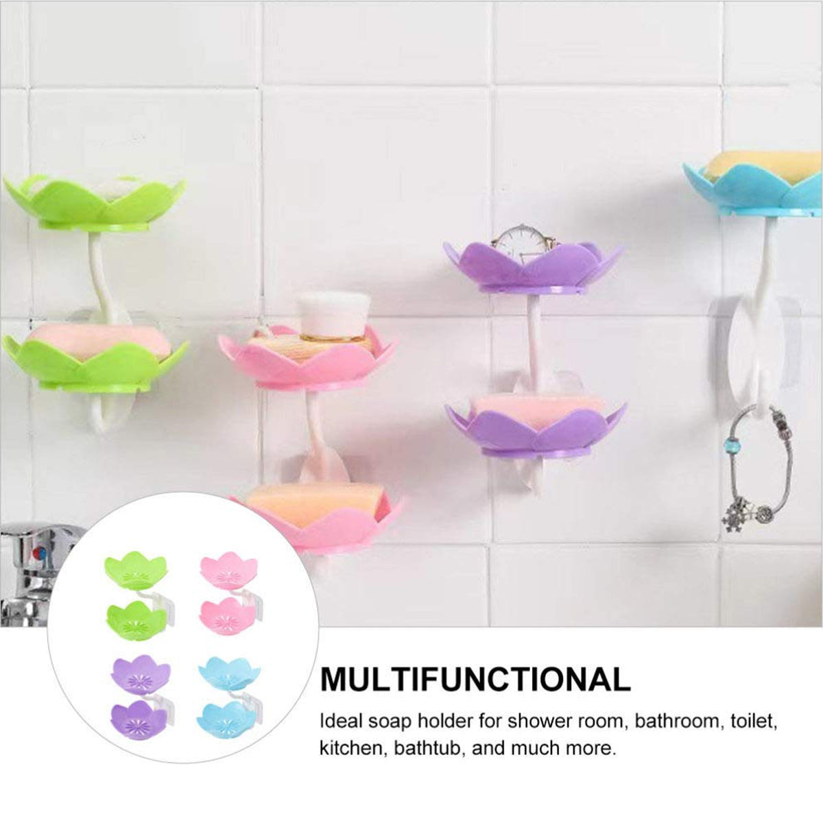 Self-Draining Soap Dish â Flower Design Bathroom Holder | VelvetBubbles