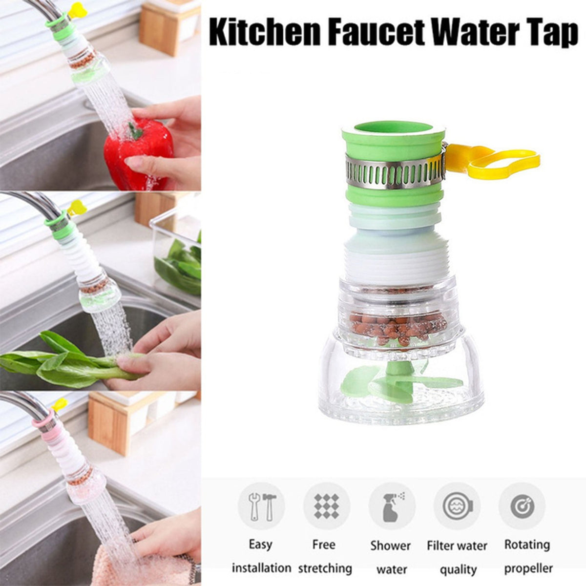 Water Saving Faucet â 360° Rotating Sprayer | Mist & Relax