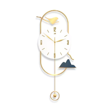 Vertical Bird Clock 10x26 Inches Iron Powder Coated Rust Free