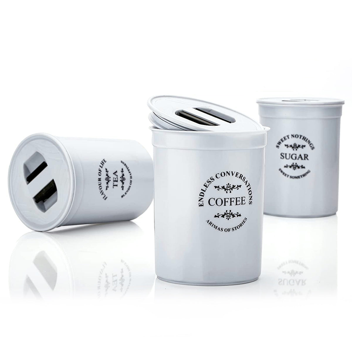 Airtight Food Containers â 3 Pc Tea Coffee Sugar Set | Tidy Table