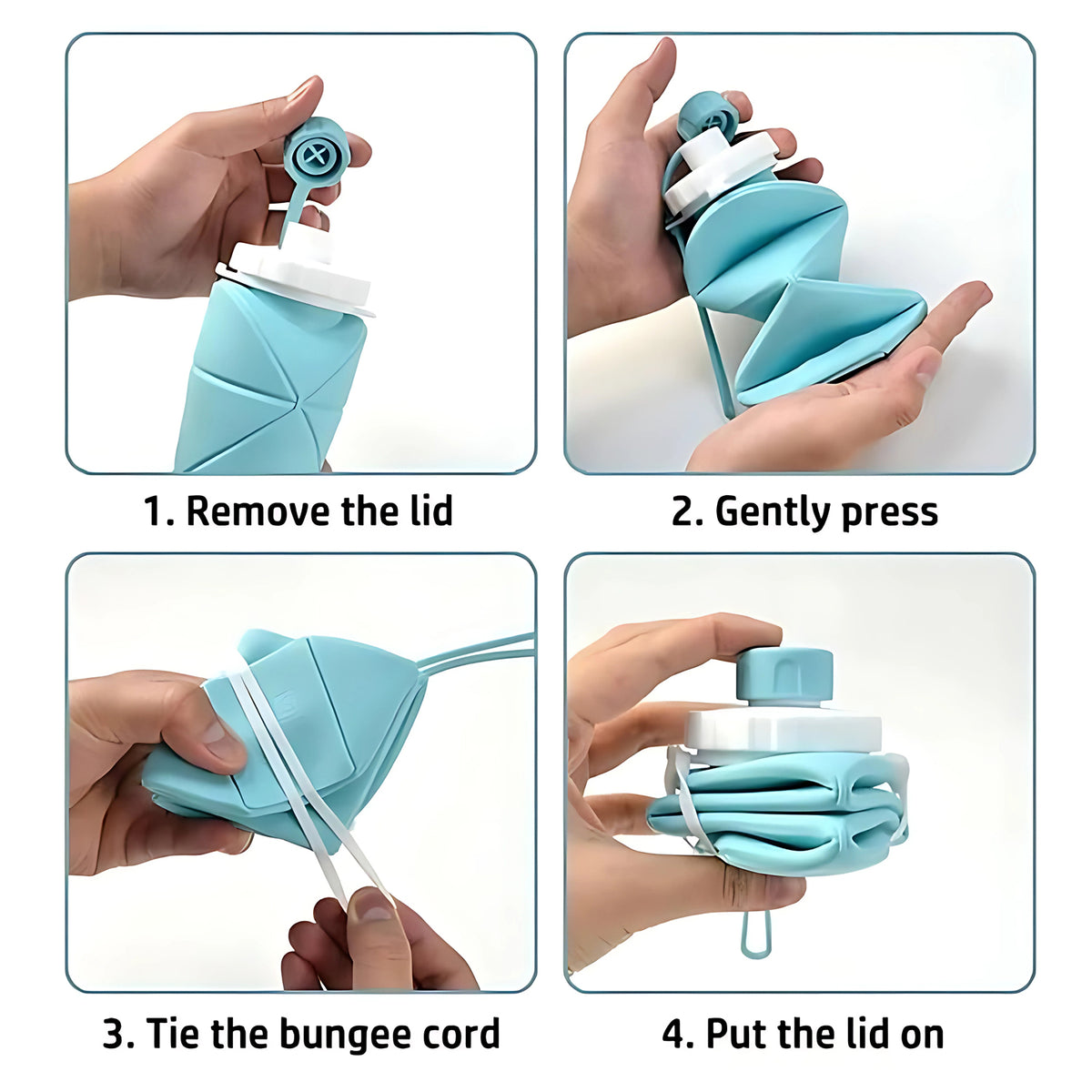 600ml Collapsible Silicone Water Bottle â Foldable & Leakproof