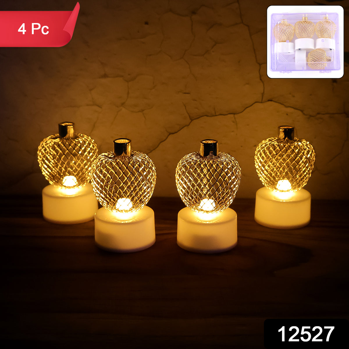 Apple LED Tealight Candles â Flameless Festive Glow (Set of 4)