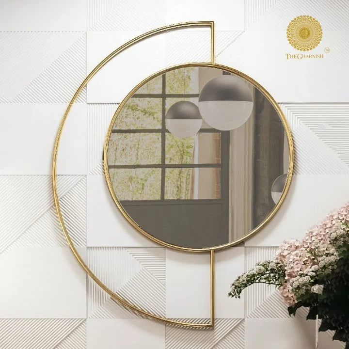01.Half Moon Metallic Wall Mirror