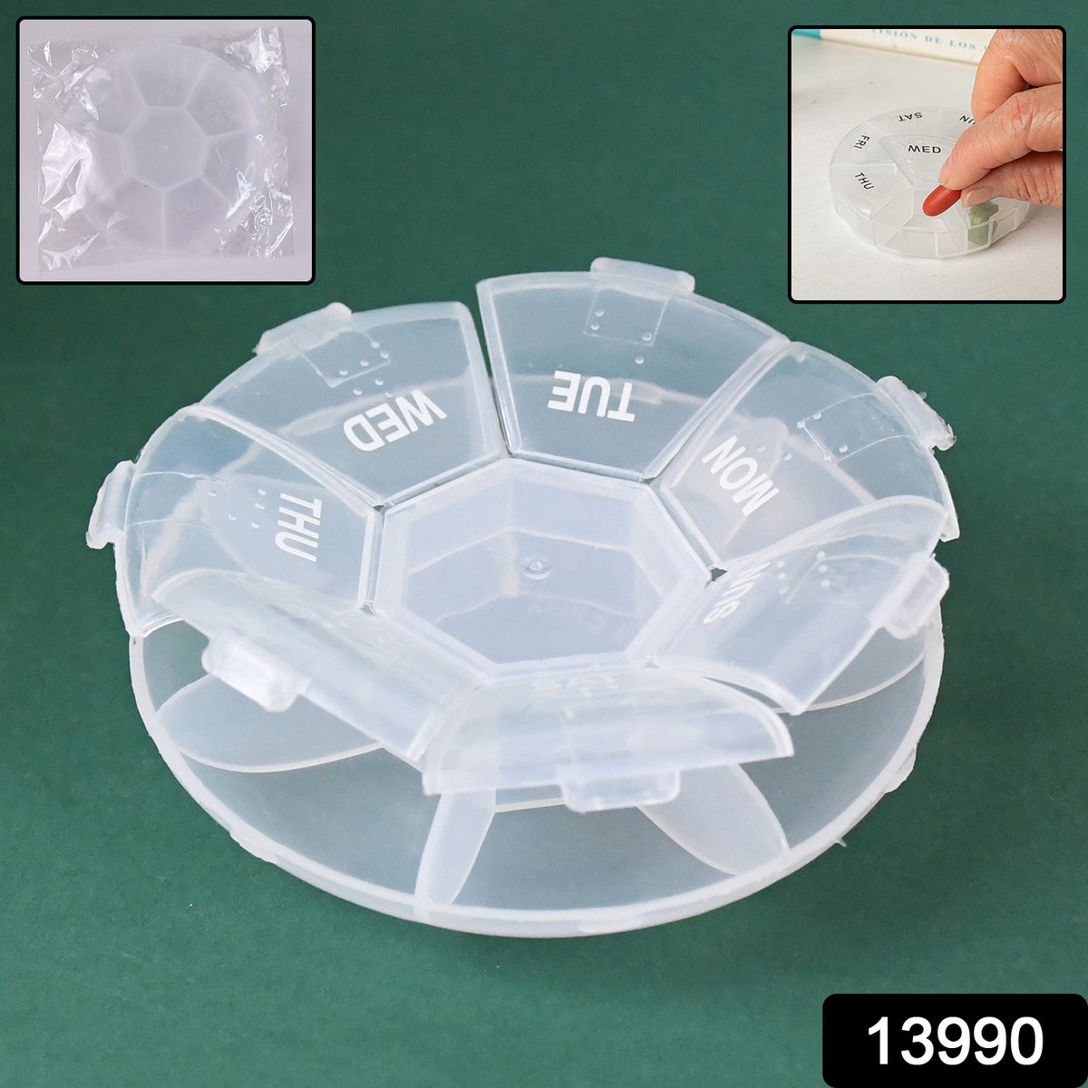 7-Sided Portable Pill Box â Compact Weekly Medicine Organizer