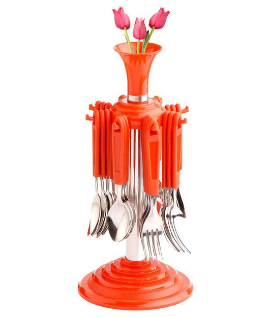 24 Pcs Cutlery Set â Stainless Steel & Plastic | Indo Glow