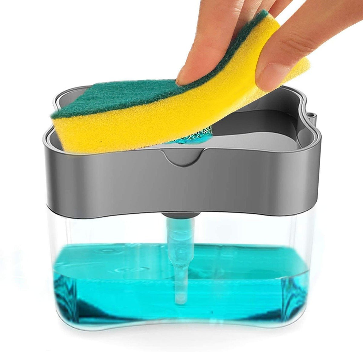 2-in-1 Soap Dispenser â Countertop Sponge Caddy for Kitchen | VelvetBubbles