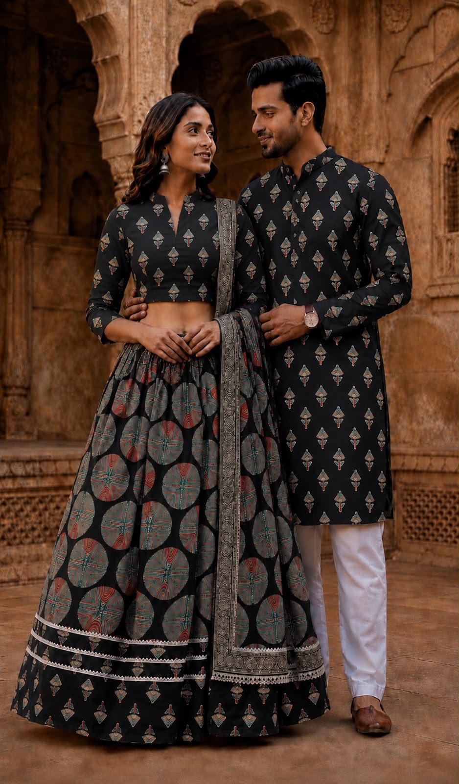 Handcrafted Bagru Cotton Couple Set | Navratri & Diwali Festive Collection