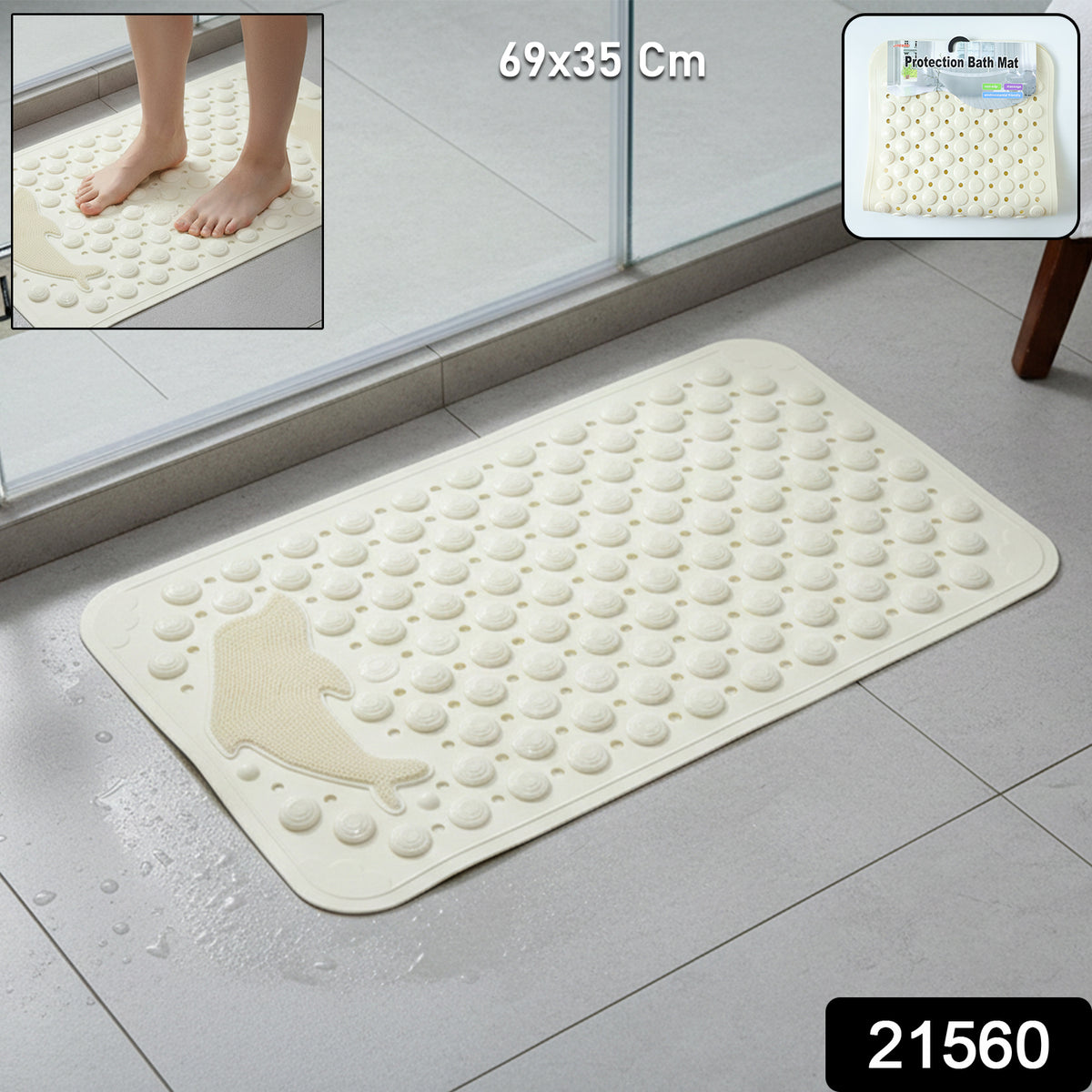 Anti-slip Protection Bath Mat (69 X 35 Cm)