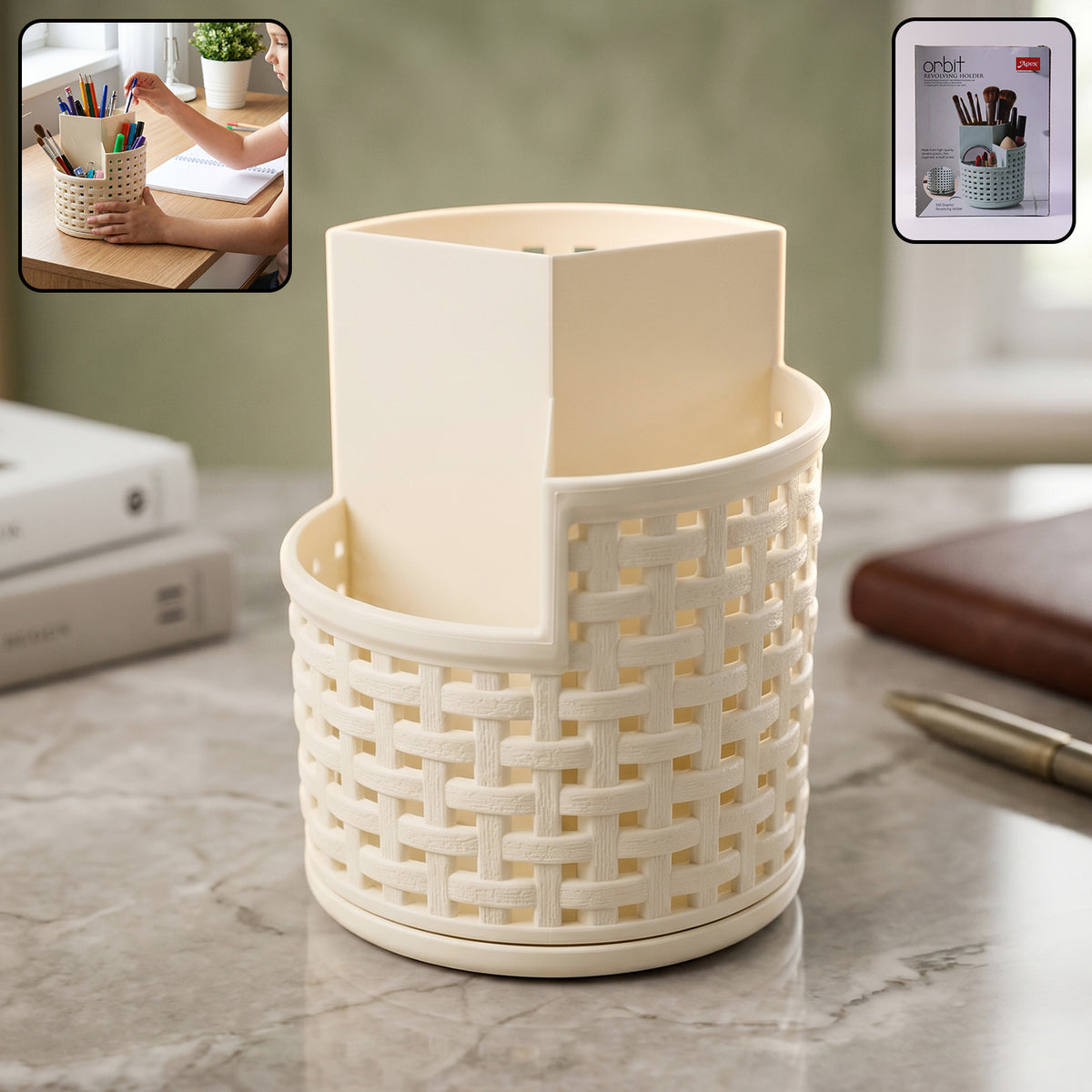 Apex Orbit 360Â° Rotating Organizer Stand â Durable Plastic Storage Solution