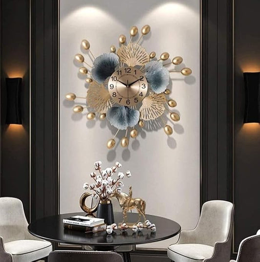Hanging Metal Wall Clock, Wall Art Handmade for Home Decoration, Bedroom, Living Room, Hotel