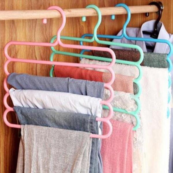 Space Saving Hanger â 5-Layer Multipurpose Plastic | GlimmerHome