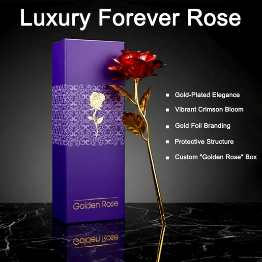 24K Artificial Golden Rose â Elegant Lasting Gift with Box