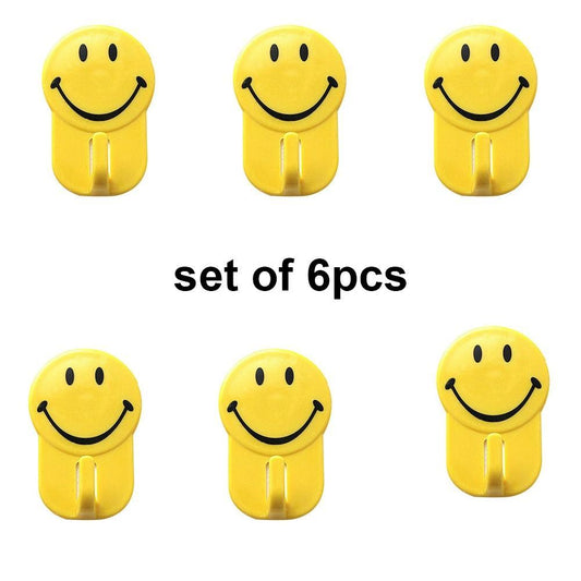 Smiley Face Hooks â 1 Kg Load, 6 Pcs | GlimmerHome