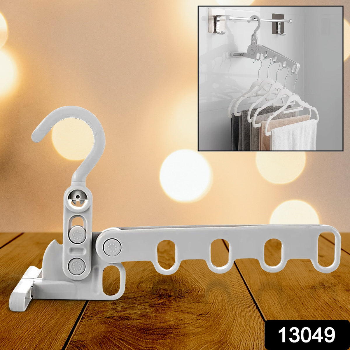 Foldable Clothes Hanger â 5-Hole Space-Saving Travel Rack | BathNova