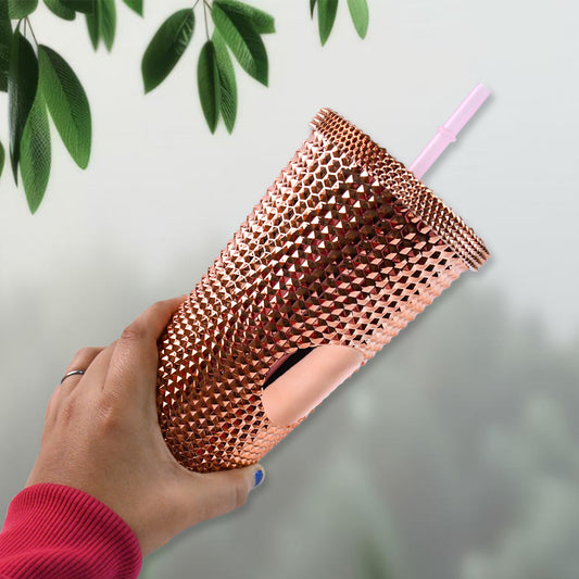 Studded Tumbler â Double Walled Cold Cup with Straw Lid