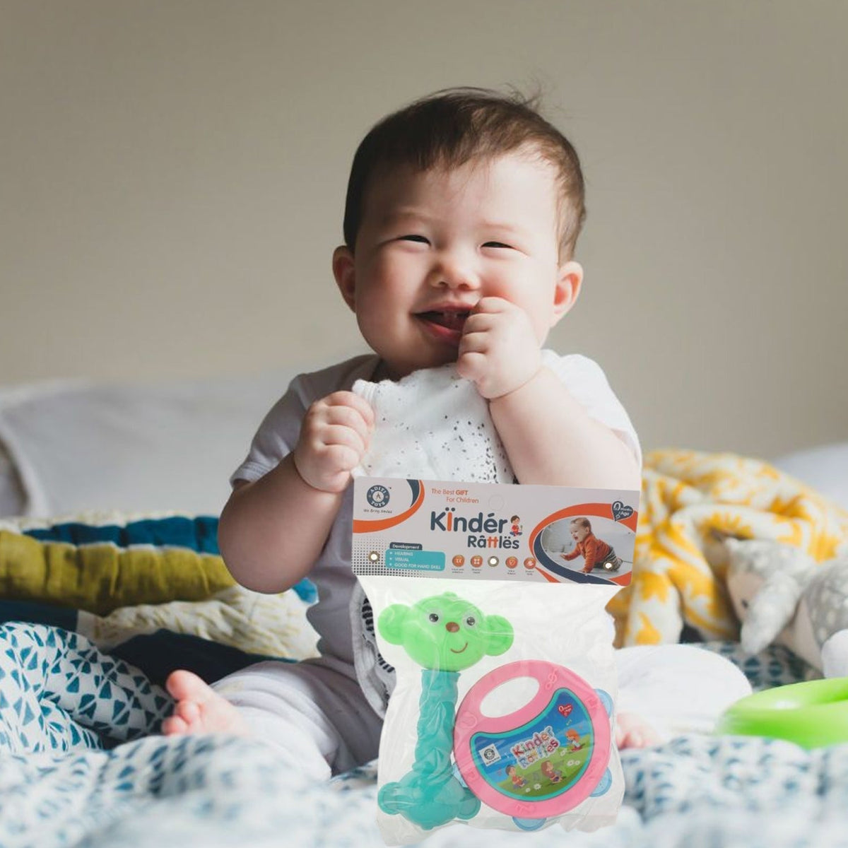 Baby Rattle Set â 2 Pcs Engaging Infant Sensory Toy Gift