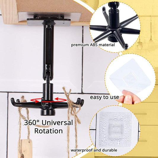 Rotatable Hooks â 360Â° Swivel for Space-Saving Storage