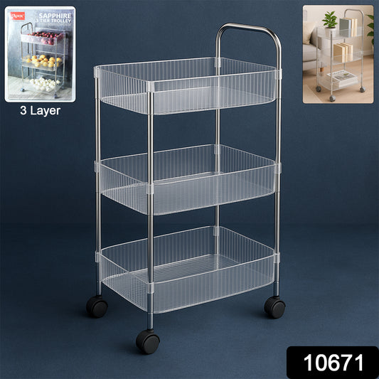 3-Layer Storage Trolley with Wheels â Durable & Versatile Organizer
