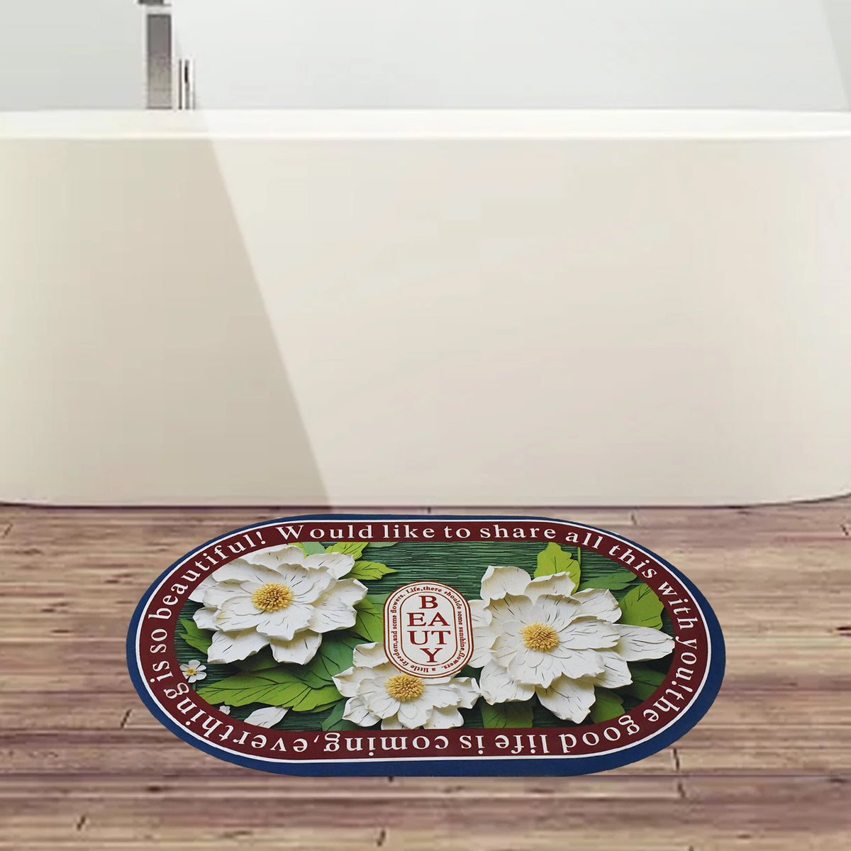 Absorbent Bath Mat â Quick-Dry Anti-Slip Floral Design | Mist & Relax
