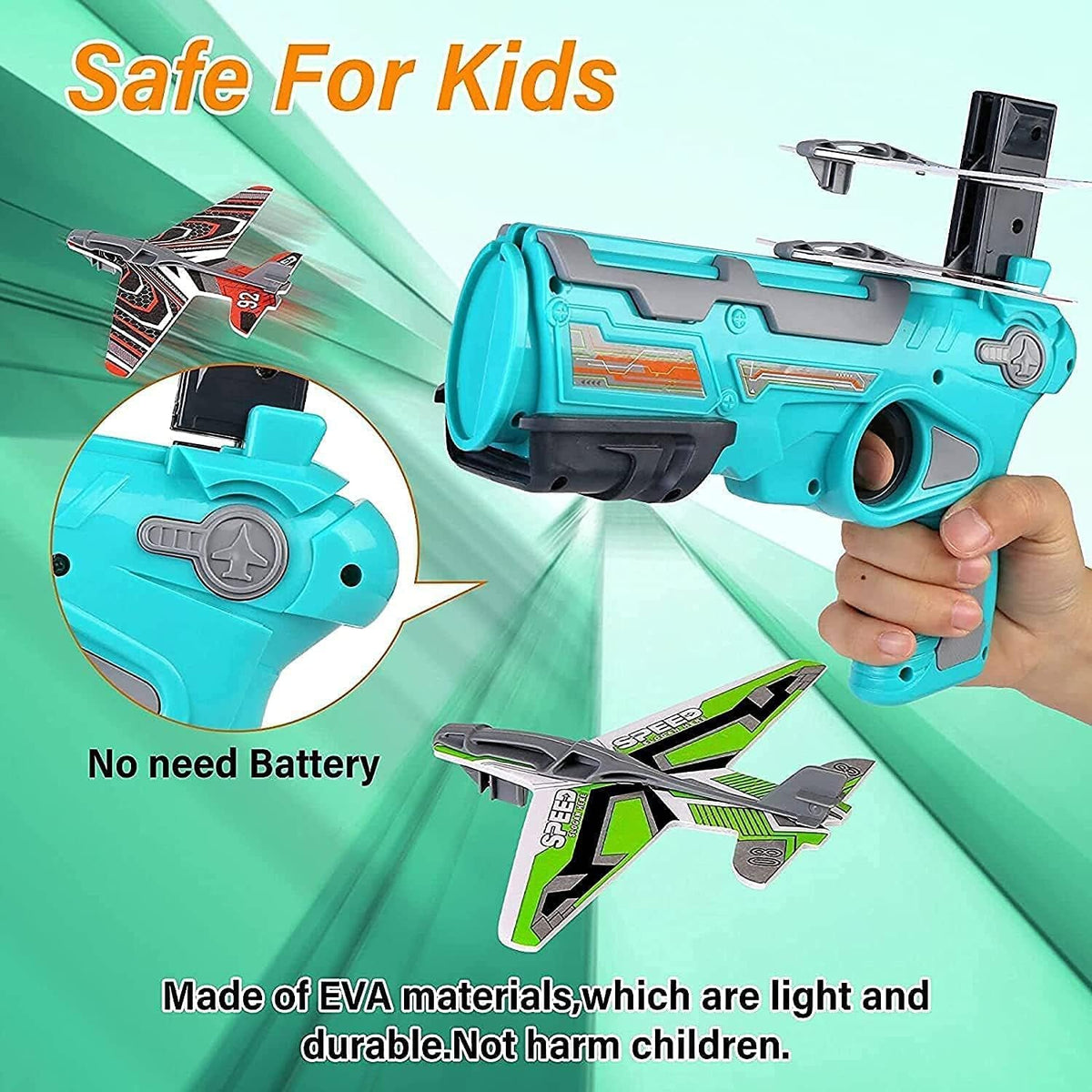 Airplane Launcher Toy â 5 Foam Planes & Gun | Play & Move