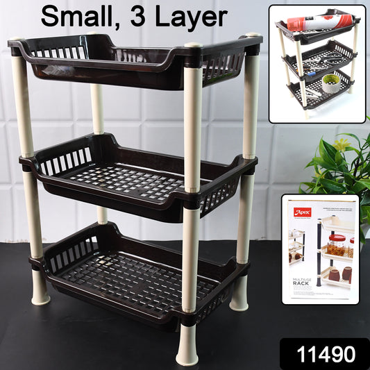 3-Tier Plastic Storage Rack â Durable & Space-Saving Organizer