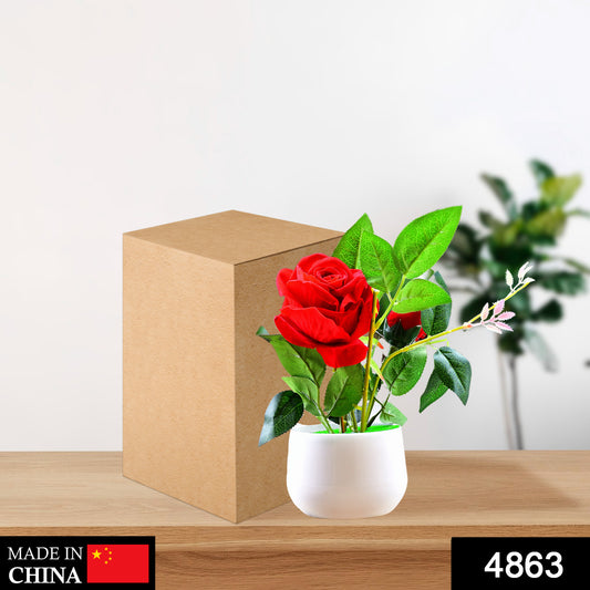 Artificial Rose Plant â Realistic Decor with Pot | VoltDesk