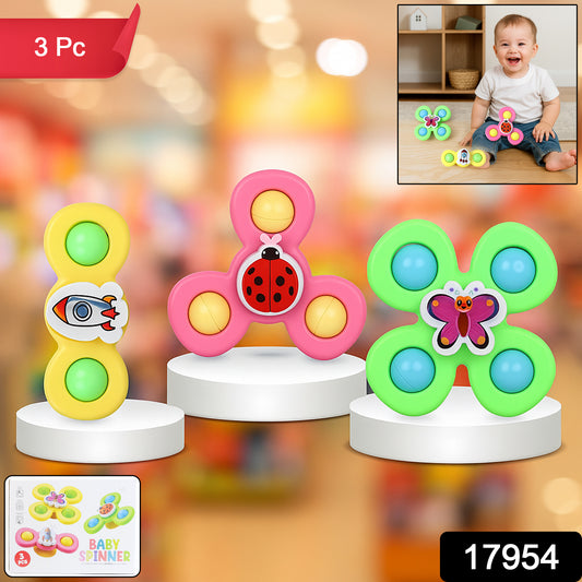 Baby Spinner Toy Set â 3 Pc Sensory Spin Toys with Suction Cups