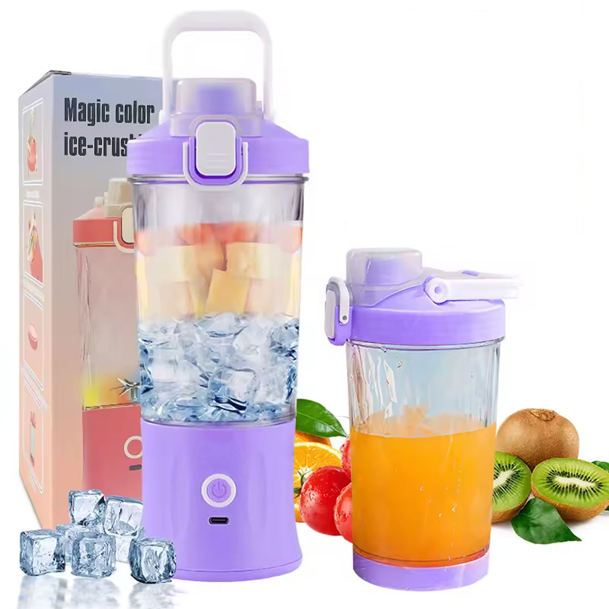 Portable Juicer â USB Rechargeable, 8 Blades & 600ml | Indo Glow