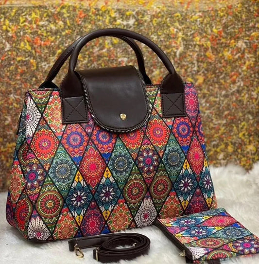 Printed Cotton Womens Hand Bag