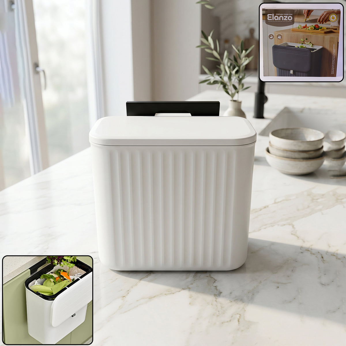 Kitchen Dustbin with Lid â Compact 25x22 cm for Small Spaces