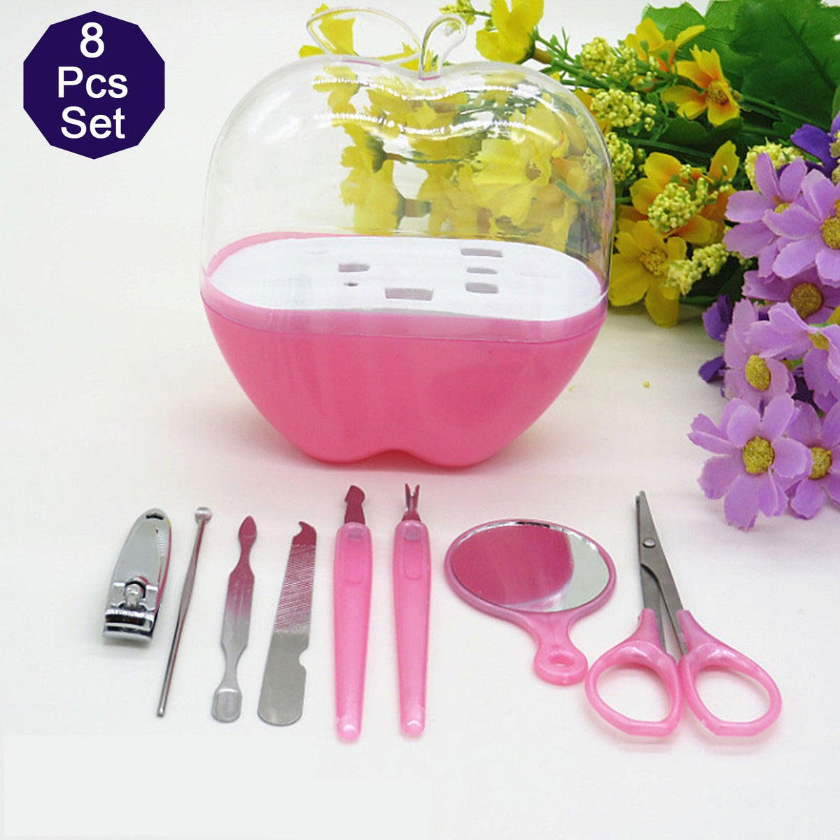 Apple Shape Manicure Set â 8-in-1 Stainless Steel Kit | Indo Glow