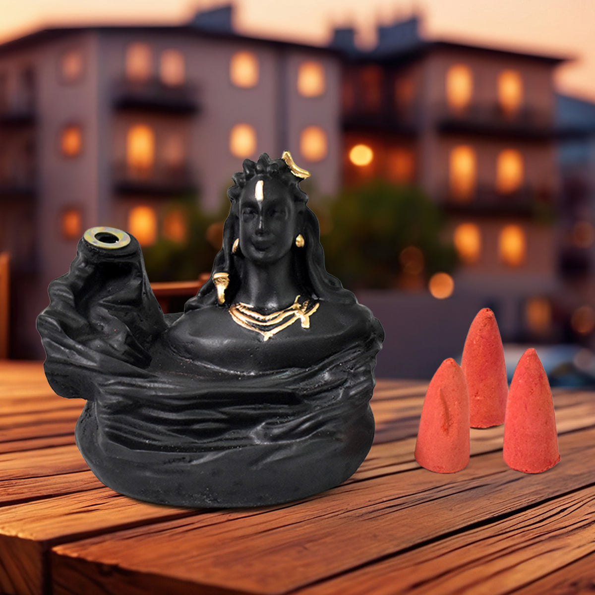 Adiyogi Shiva Backflow Incense Holder â Serene Smoke Fountain | Fixorix