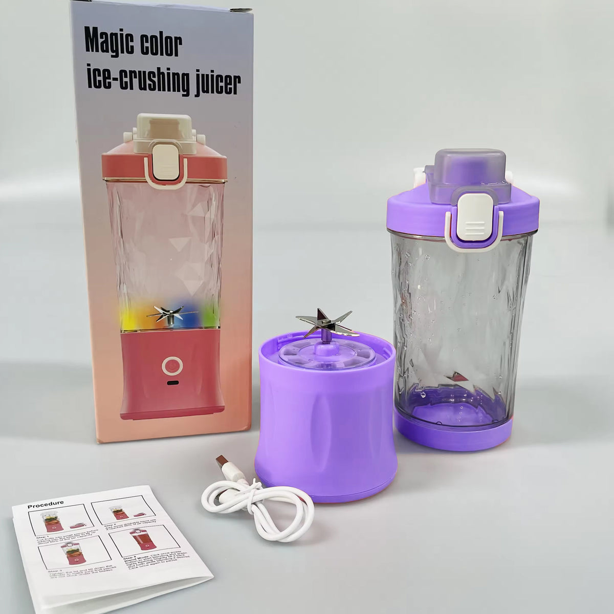 Portable Juicer â USB Rechargeable, 8 Blades & 600ml | Indo Glow
