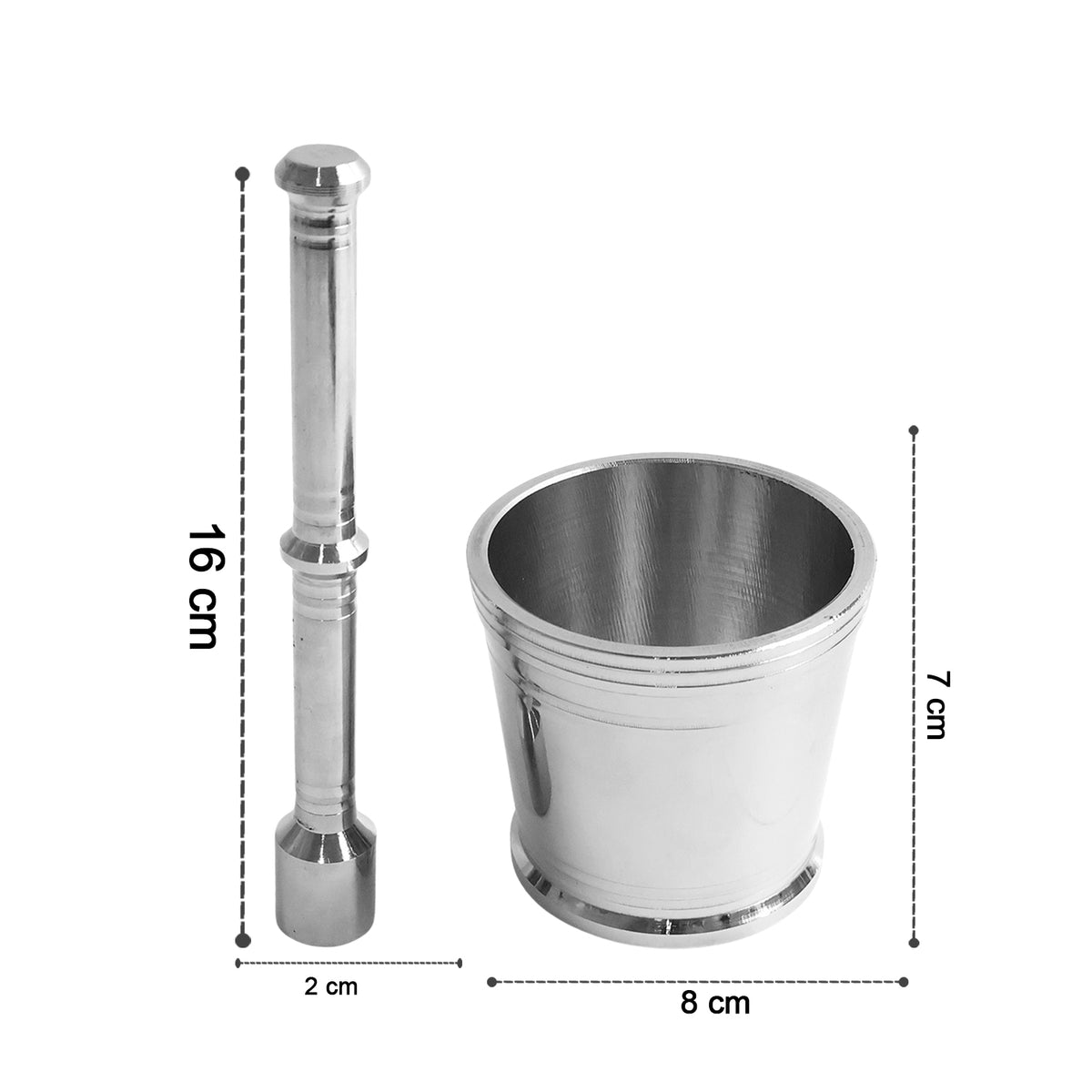 Heavy Duty Stainless Steel Mortar And Pestle Set For Kitchen Khalbatta Set (2 Pc Set)