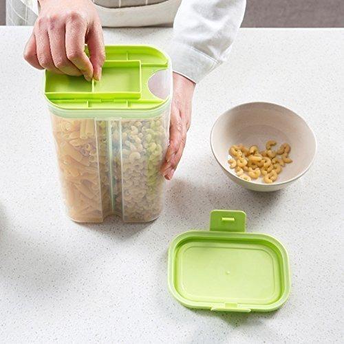 Airtight Food Grain Container â 2 Sections, 2L | Velvet Wheels
