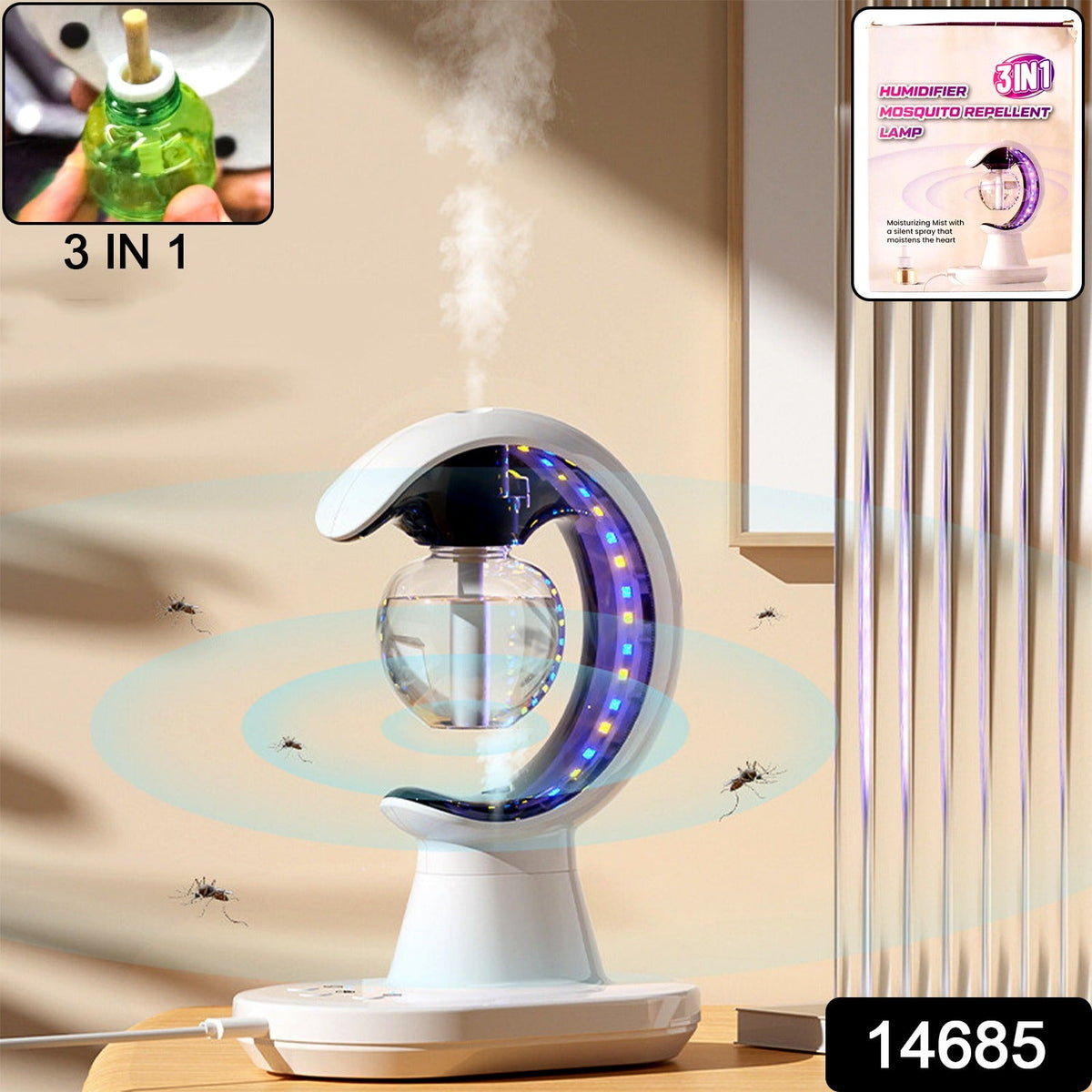 3-in-1 Humidifier Lamp â LED Light & Mosquito Repellent