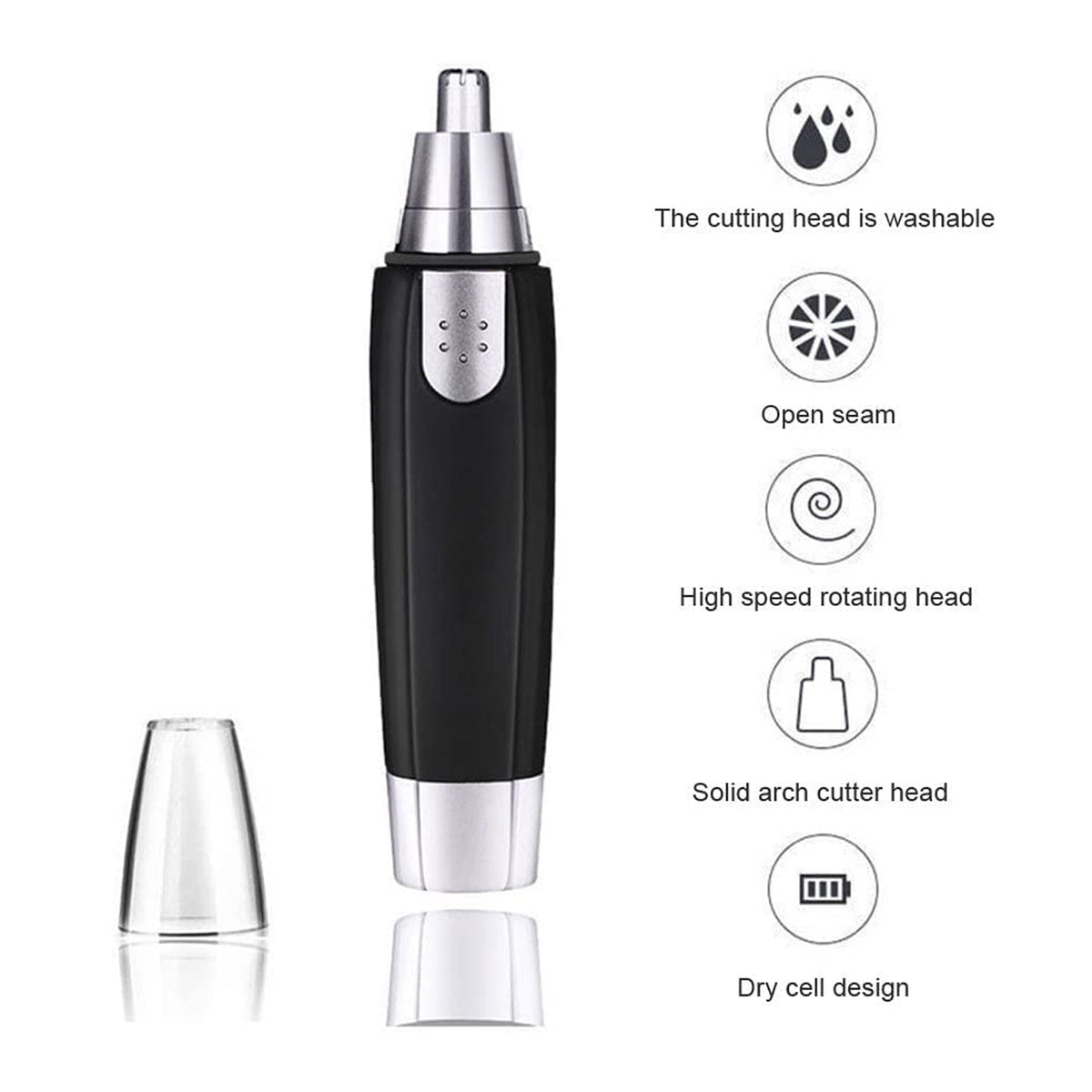 Ear & Nose Hair Trimmer â Painless, Battery-Operated | Calm & Curl