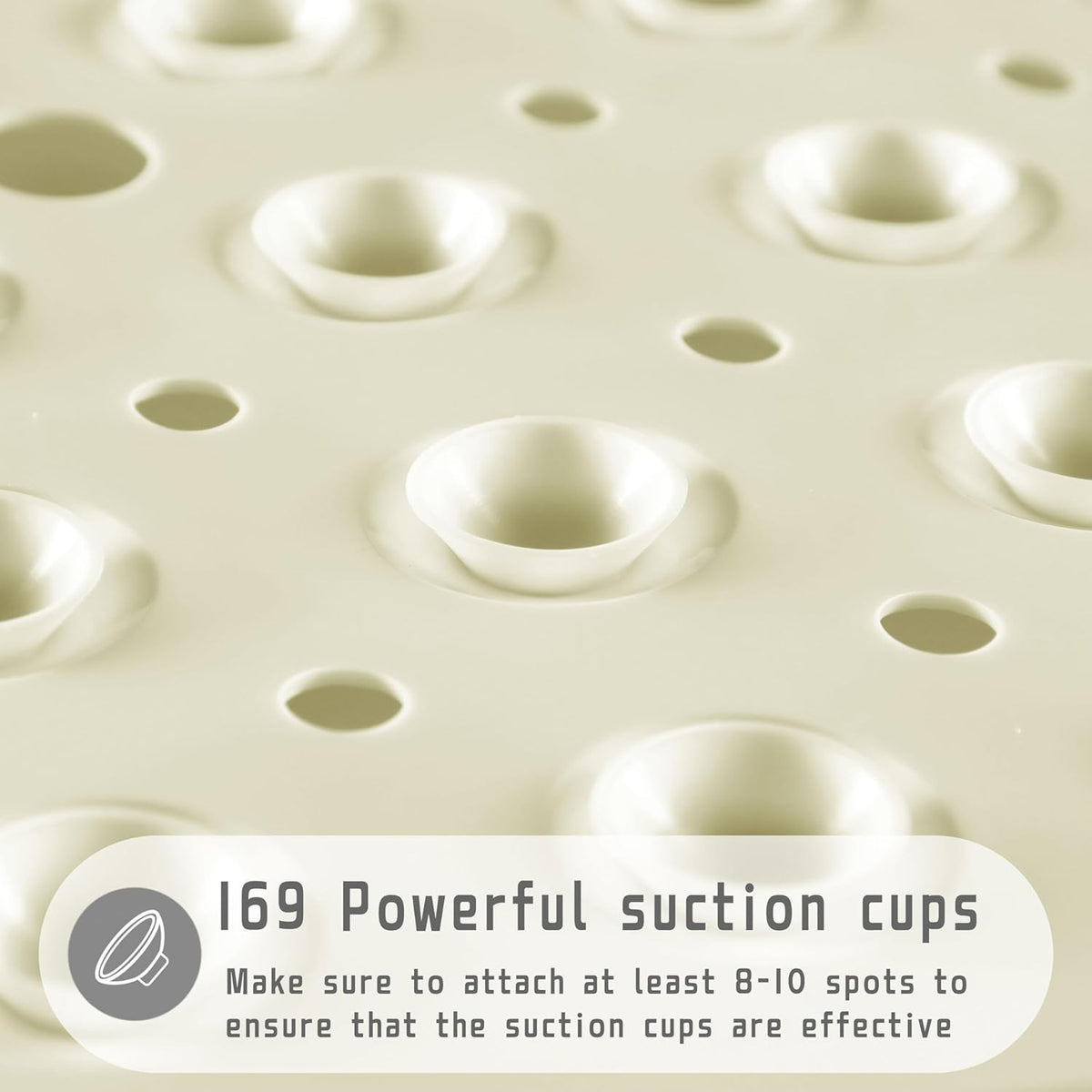 Anti-Slip Bath Mat â Secure Suction Cups for Bathroom Safety
