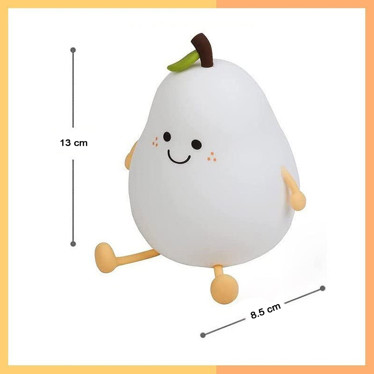 Cute Pear Shape Silicone Night Lamp With Multi Color Changing Mode (1 Pc)
