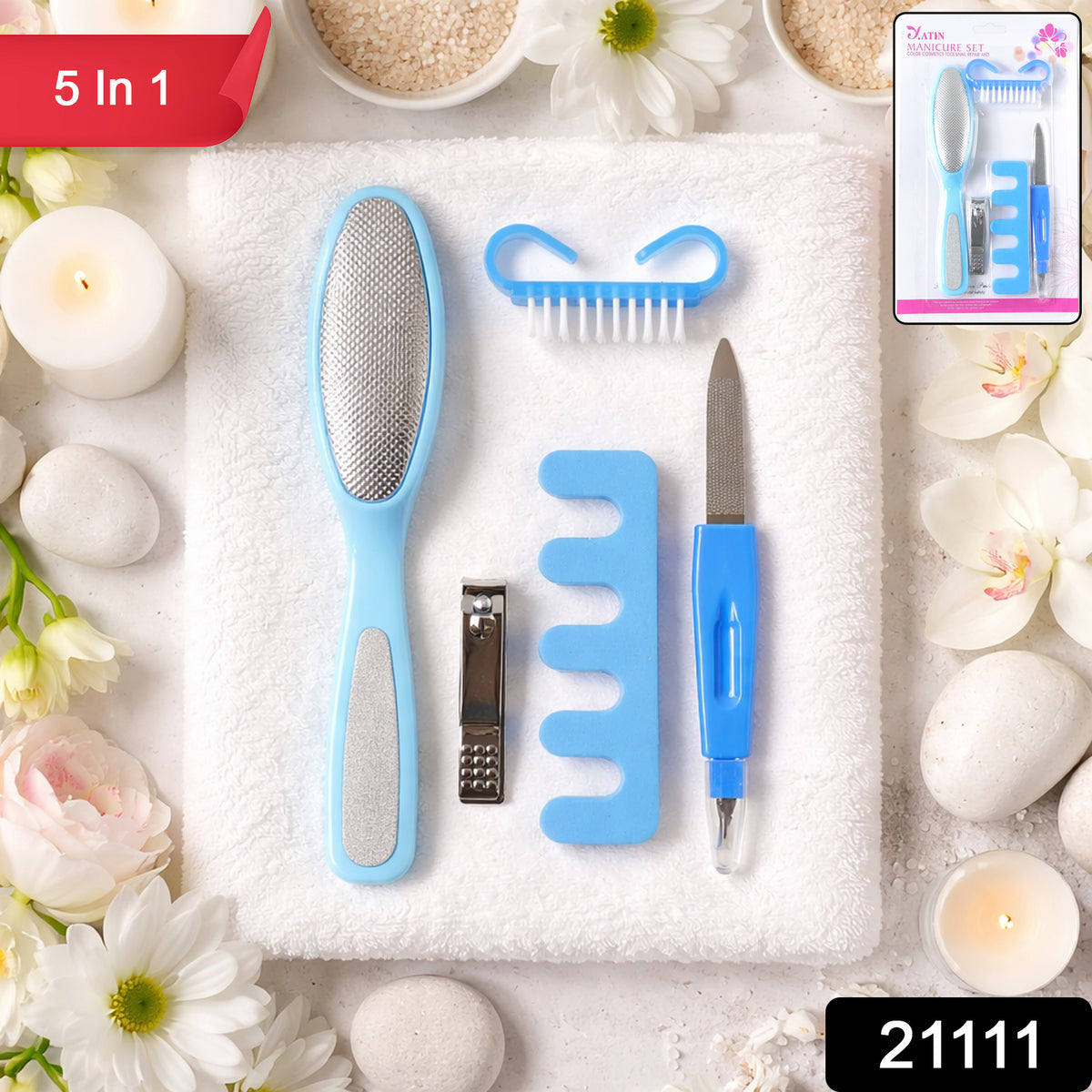5 In 1 Manicure Pedicure Nail Care Kit â Compact & Multi-Tool