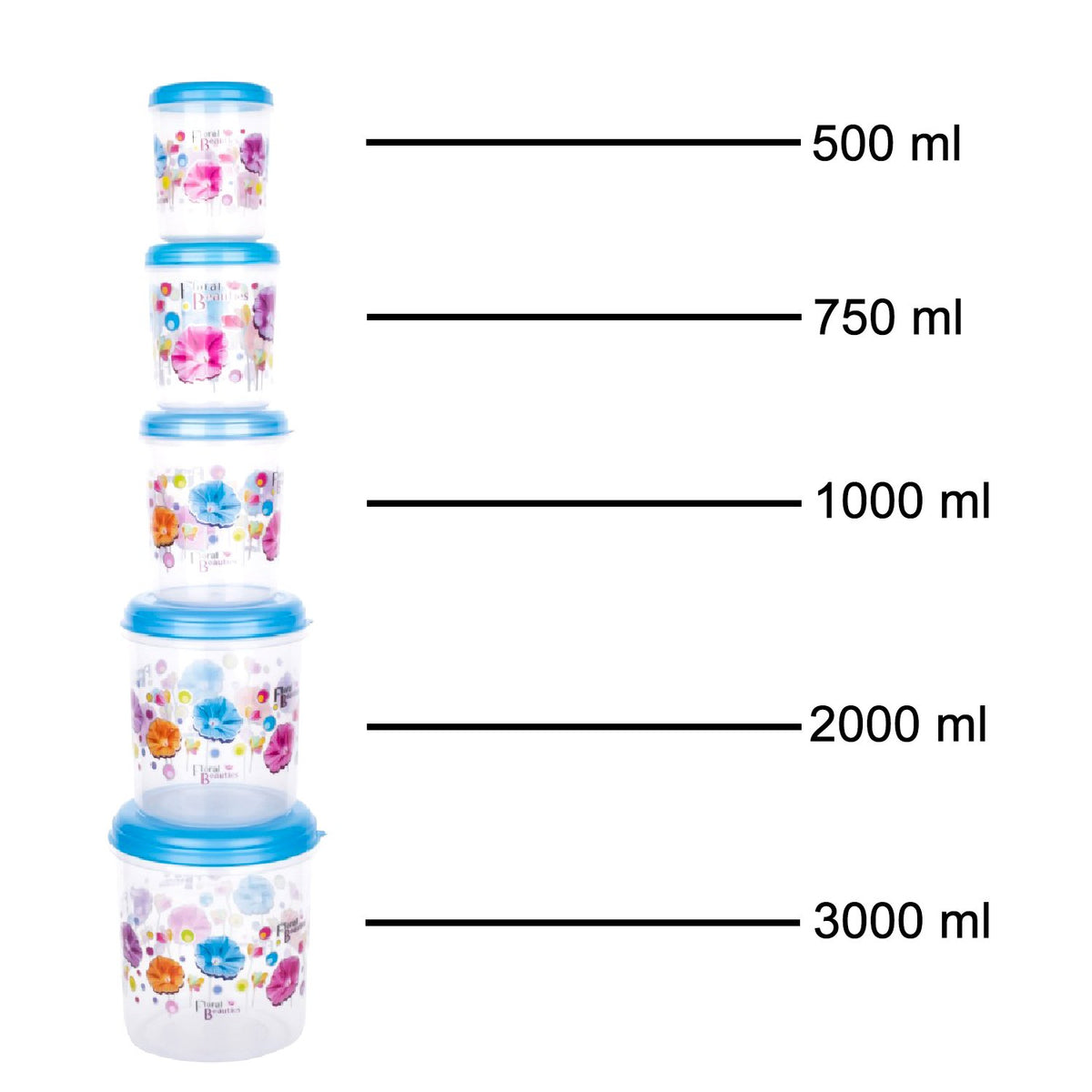 Airtight Plastic Container Set â 5-Piece Food Storage | Velvet Wheels