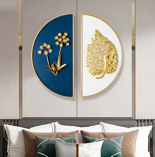 Set of 2 Half Moon Shape Wall Decor 12 Inches by 24 Inches Iron Powder Coated Rust Free