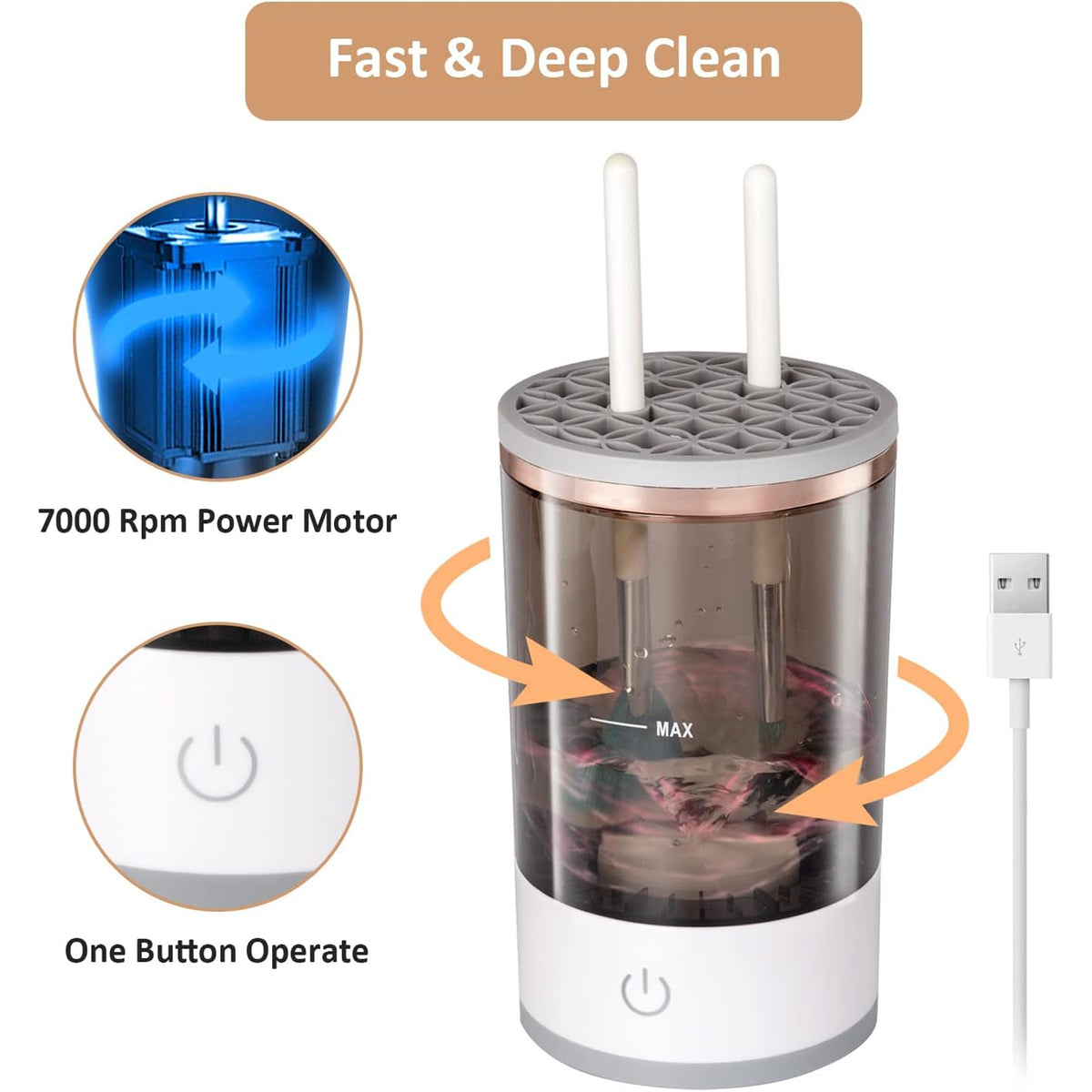 Automatic Makeup Brush Cleaner â Fast & Hygienic | BeautyBare