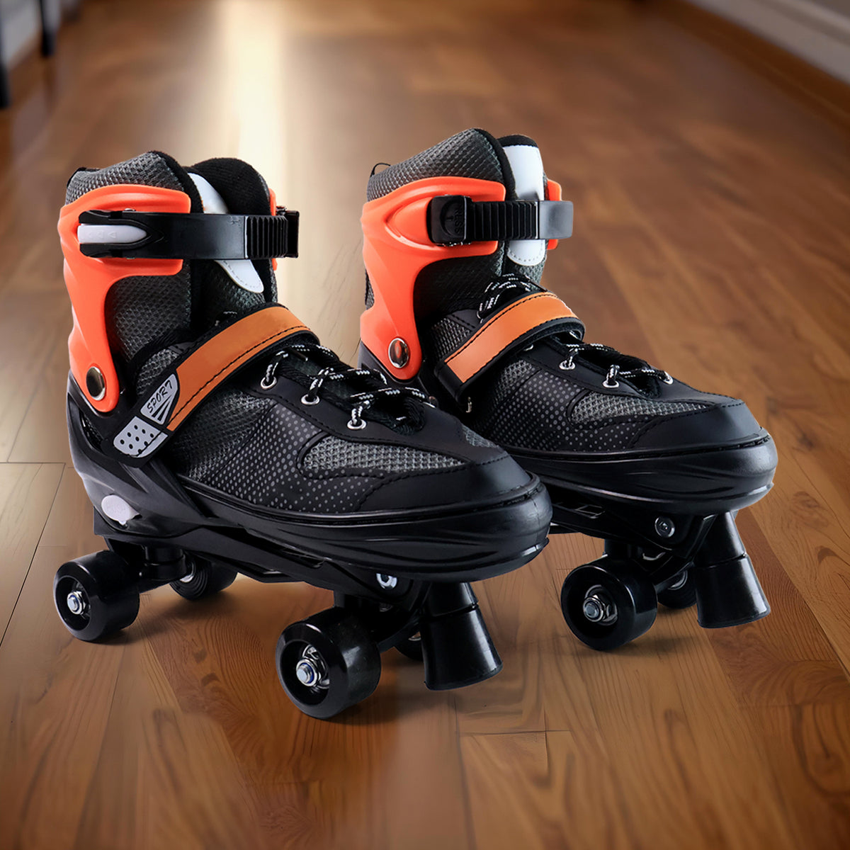 Adjustable Quad Roller Skates for Kids â XL Size with Safety Features