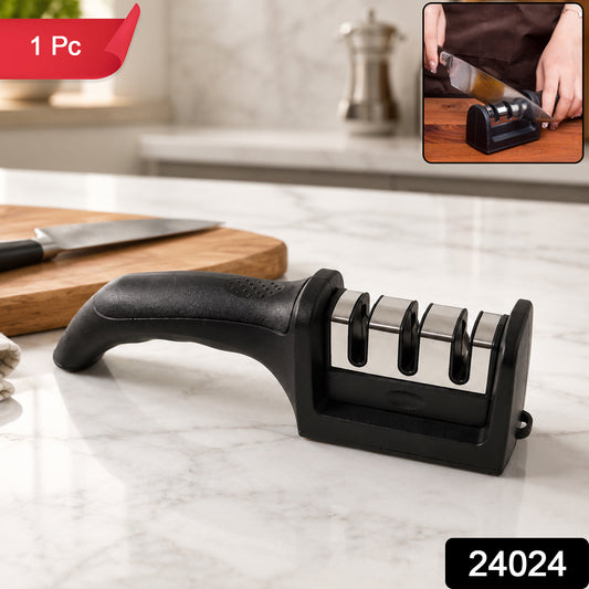 3 Stage Manual Knife Sharpener Tool for Steel and Ceramic Knives Ki...