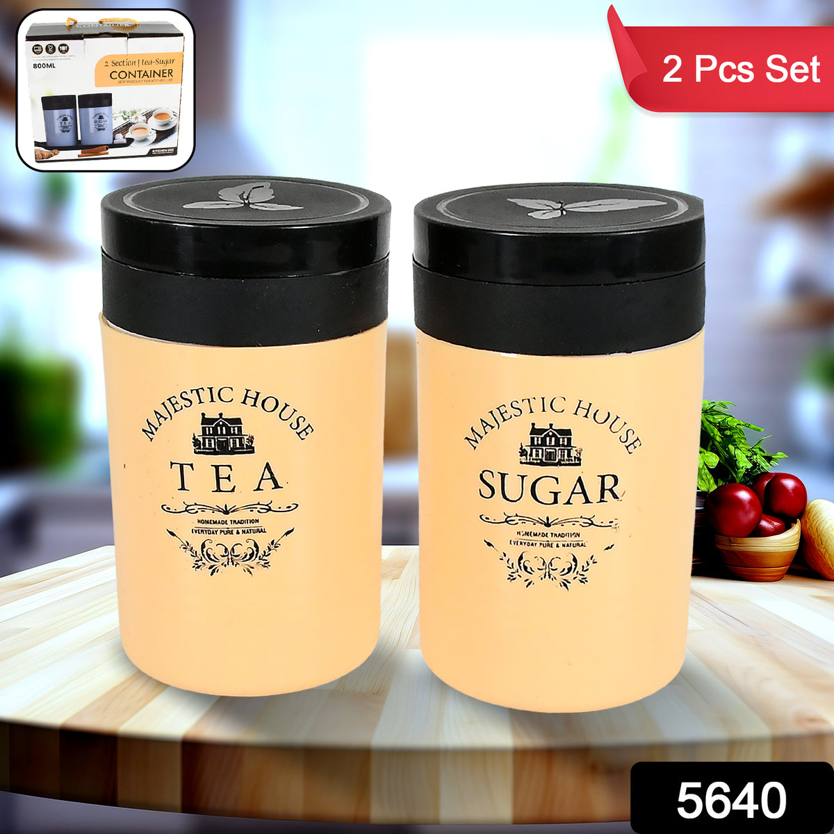 Airtight Tea Coffee Sugar Container 800ML Plastic Jar | Tidy Table