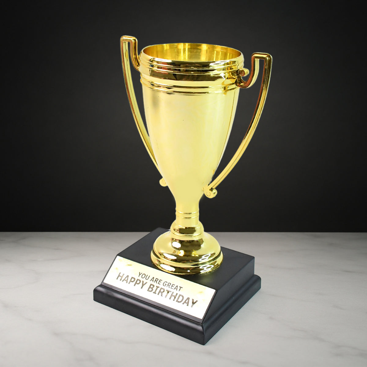 Golden Birthday Trophy  You Are Great Happy Birthday Plastic Award With Base